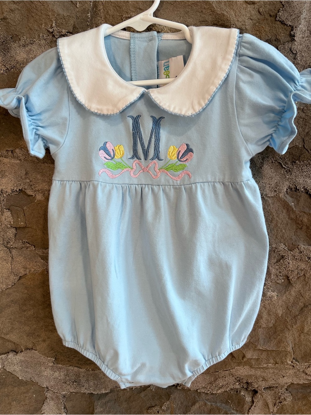 EUC size 2 Jelly Beans  One-Piece with custom M embroidery